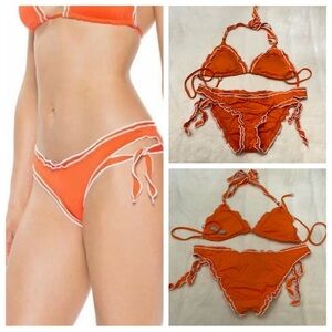 Isabella Rose Hot House Bondi Ruffle Tie Bikini Set Size Small 2056